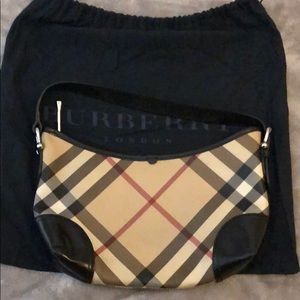 Burberry nova check hobo with patent leather